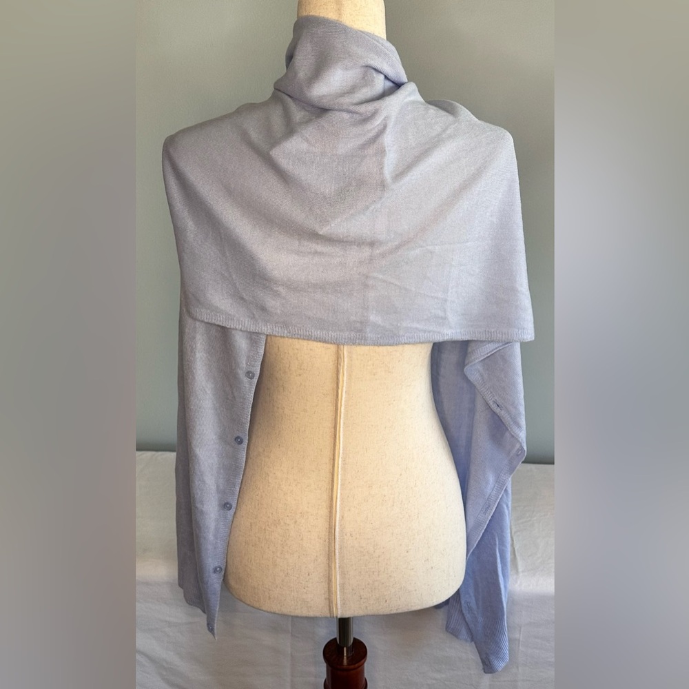 Convertible Light Blue Wrap by Noelle: Shawl Vest Poncho Scarf